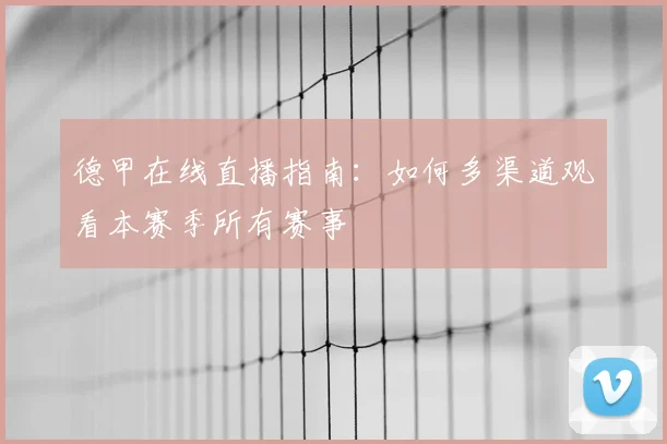德甲在线直播指南:如何多渠道观看本赛季所有赛事